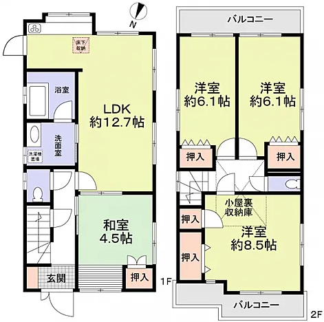 「神戸市西区春日台2丁目　中古戸建」間取り図